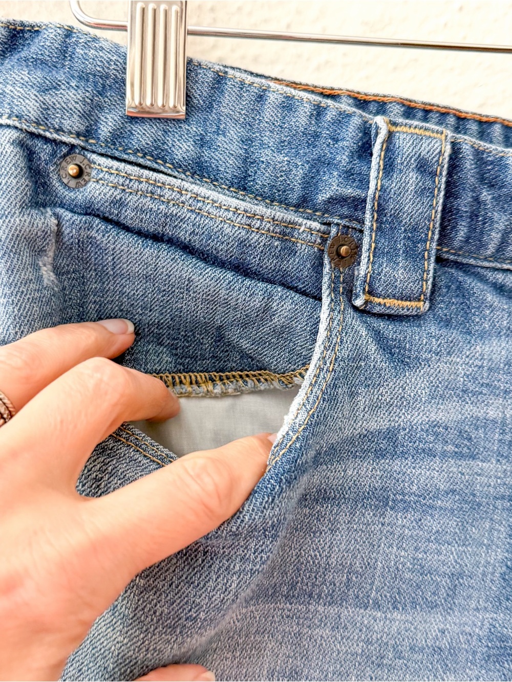 J.Crew 5" High-Rise Light Wash Rolled Cuff Distressed Denim Shorts - Picture 5 of 10